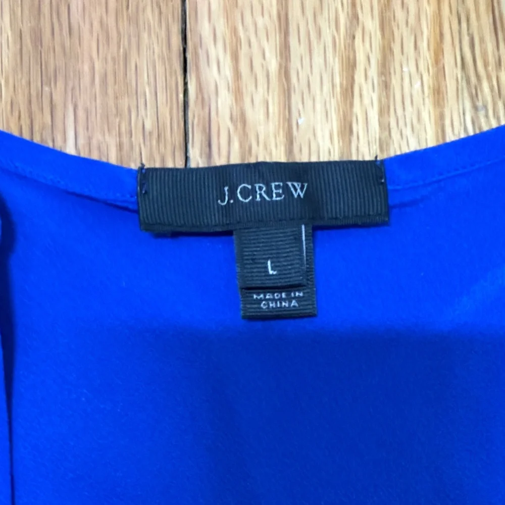 Silk V-Neck Cami Tank Top - Cobalt Blue - Picture 2 of 3